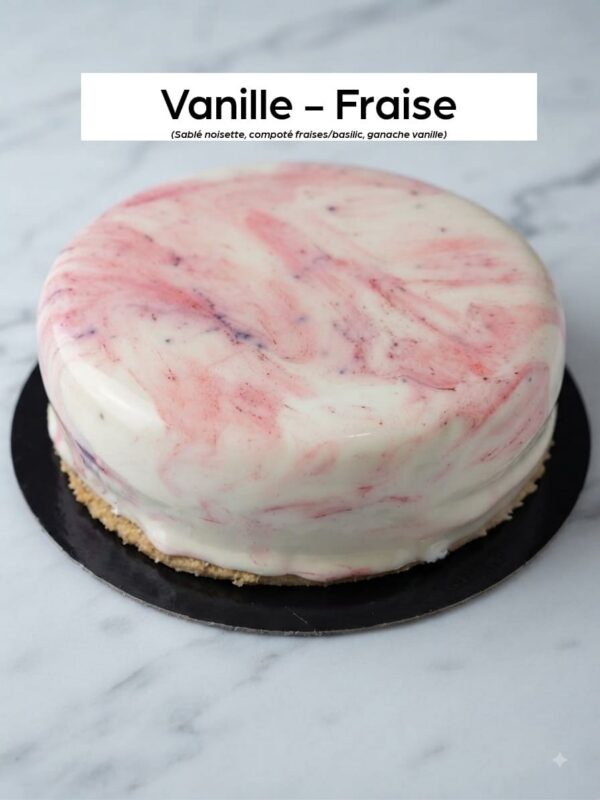 Vanille fraise Entremets à partager