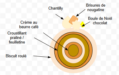 roulé détail (1) Bûche Velours café
